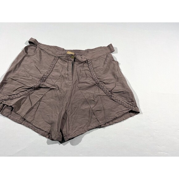 Tallow Womens Rayon Brown Lightweight Cutout Mini 2.5" Casual Shorts Sz 8 - Picture 2 of 11